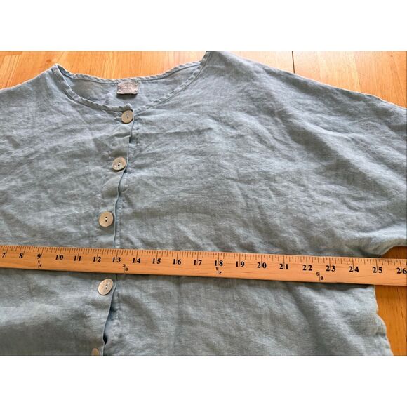 “Made in Italy 100% Linen Vera Tucci One Size Blouse - Picture 7 of 11